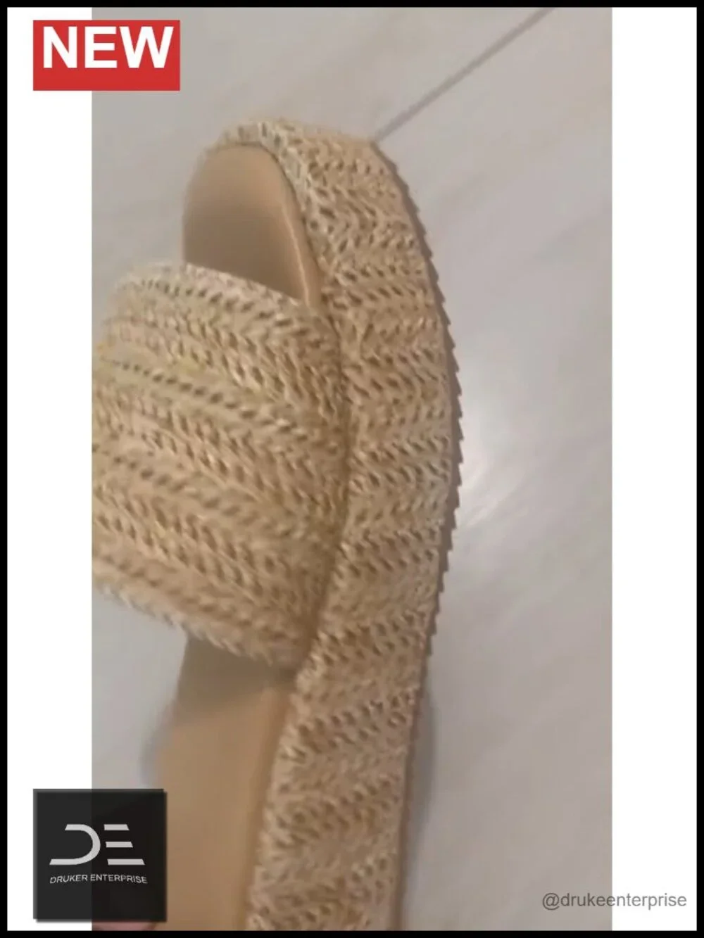 Tall Heel Platform Wedge Sandals with Raffia Woven Upper - Dressy Vacation